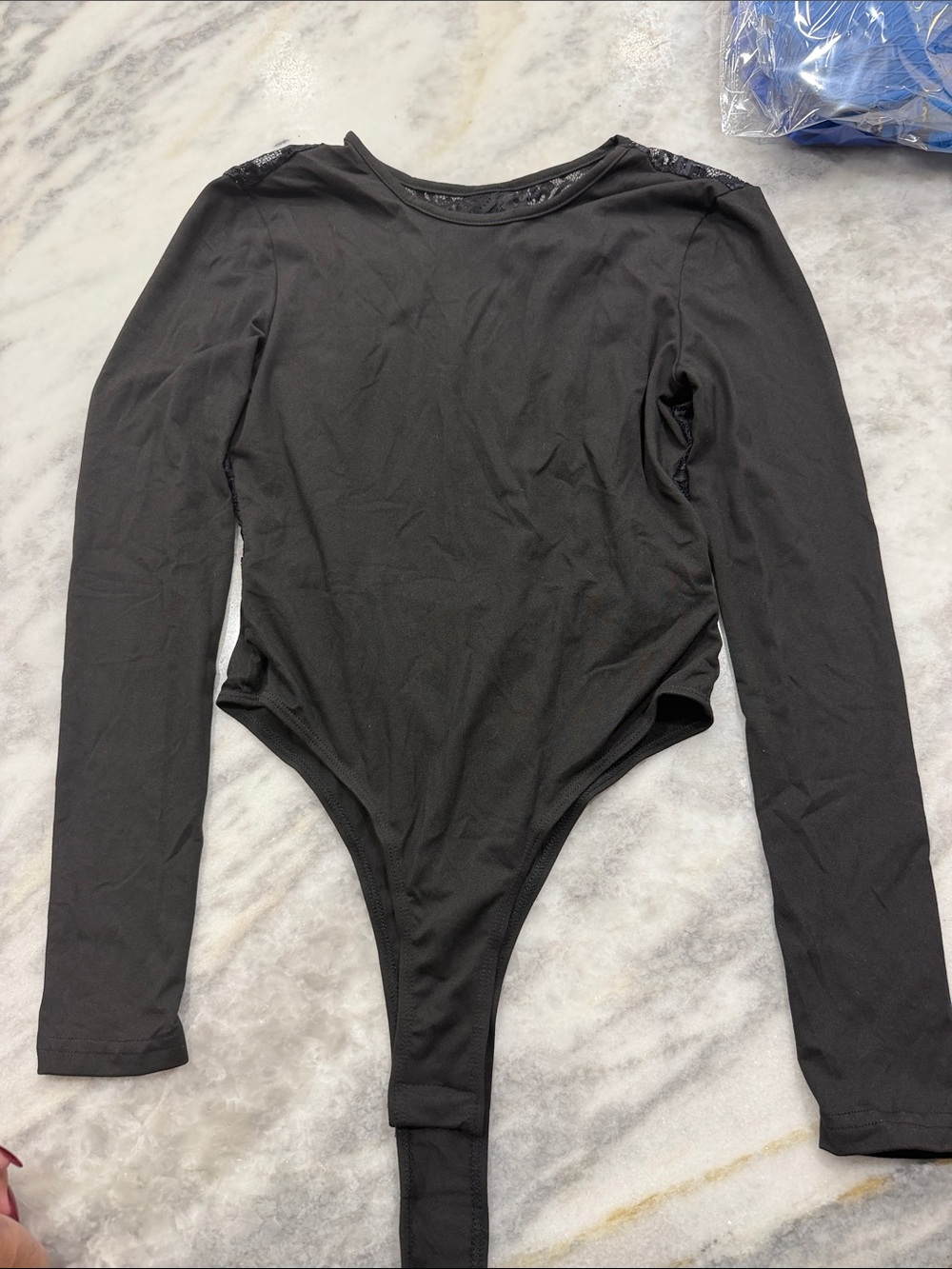 SHEIN Black Long-Sleeve Bodysuit